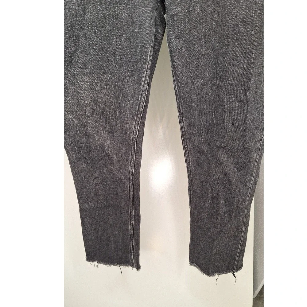 Abercrombie & Fitch The Skinny High Rise Jeans Washed Black Raw Hem 26 2s Womens